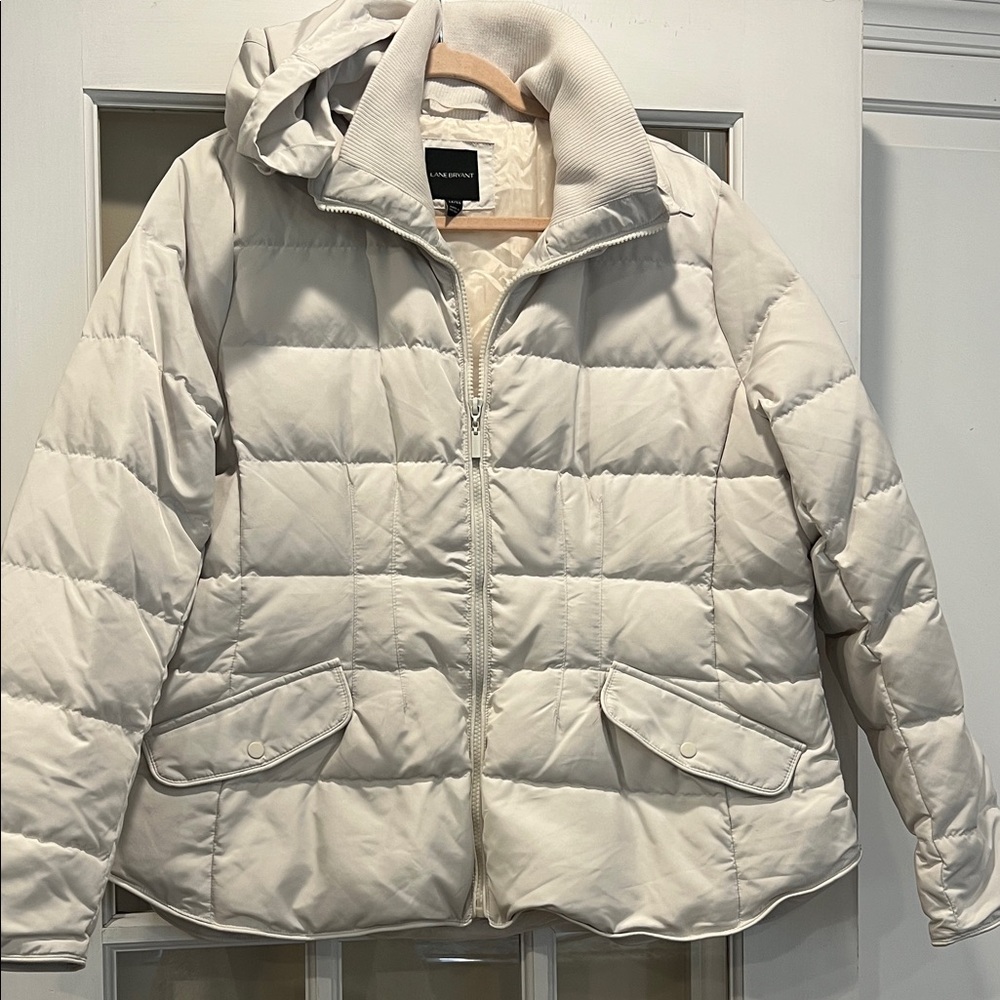 Lane Bryant Off-White Puffer Jacket